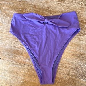 Aerie high waist cheeky bikini bottoms neon purple lilac medium